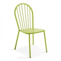 Oviala Chaises De Jardin Chaise Bistrot En Métal Vert