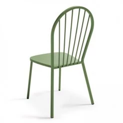 Oviala Chaises De Jardin Chaise Bistrot En Métal Vert Cactus -Fauteuils de jardin Soldes Boutique chaise bistrot en metal vert cactus 1