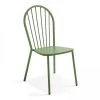 Oviala Chaises De Jardin Chaise Bistrot En Métal Vert Cactus -Fauteuils de jardin Soldes Boutique chaise bistrot en metal vert cactus