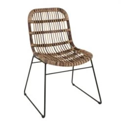 Meubles & Design Chaises De Jardin Chaise Bohème Intérieur Extérieur En Teck Et Métal