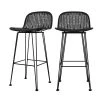 Rendez Vous Déco Chaises De Jardin Chaise De Bar 76 Cm En Résine Tressée Noire (lot De 2) -Fauteuils de jardin Soldes Boutique chaise de bar 76 cm en resine tressee noire lot de 2 2