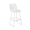 Now’s Home Chaises De Jardin Chaise De Bar D'extérieur Tressée En Polyprolylène Et Métal Blanc -Fauteuils de jardin Soldes Boutique chaise de bar d exterieur tressee en polyprolylene et metal blanc