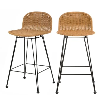 Rendez Vous Déco Chaises De Jardin Chaise De Bar Mi-hauteur 63 Cm En Résine Tressée Noire (x2) 7 Rendez Vous Déco Chaises De Jardin Chaise De Bar Mi-hauteur 63 Cm En Résine Tressée Noire (x2) – Image 5
