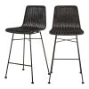 Rendez Vous Déco Chaises De Jardin Chaise De Bar Mi-hauteur 63 Cm En Résine Tressée Noire (x2) -Fauteuils de jardin Soldes Boutique chaise de bar mi hauteur 63 cm en resine tressee noire x2 2