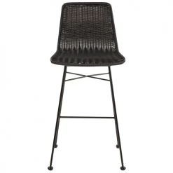 Rendez Vous Déco Chaises De Jardin Chaise De Bar Mi-hauteur 63 Cm En Résine Tressée Noire (x2) -Fauteuils de jardin Soldes Boutique chaise de bar mi hauteur 63 cm en resine tressee noire x2 4