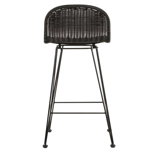 Rendez Vous Déco Chaises De Jardin Chaise De Bar Mi-hauteur 63 Cm En Résine Tressée Noire (x2) 4 Rendez Vous Déco Chaises De Jardin Chaise De Bar Mi-hauteur 63 Cm En Résine Tressée Noire (x2) – Image 2