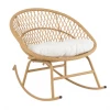 Meubles & Design Fauteuils De Jardin Chaise De Jardin à Bascule Effet Rotin Avec Coussin Blanc -Fauteuils de jardin Soldes Boutique chaise de jardin a bascule effet rotin avec coussin blanc