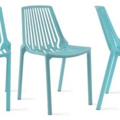 Oviala Chaises De Jardin Chaise De Jardin Ajourée En Plastique Bleu -Fauteuils de jardin Soldes Boutique chaise de jardin ajouree en plastique bleu 4
