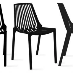 Oviala Chaises De Jardin Chaise De Jardin Ajourée En Plastique Noir -Fauteuils de jardin Soldes Boutique chaise de jardin ajouree en plastique noir 4