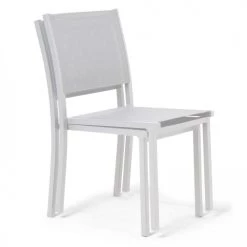 Oviala Chaises De Jardin Chaise De Jardin Aluminium Et Textilène Blanc -Fauteuils de jardin Soldes Boutique chaise de jardin aluminium et textilene blanc 4