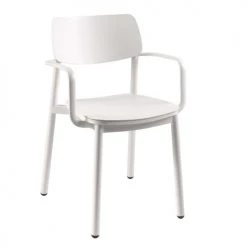 Gescova Chaises De Jardin Chaise De Jardin Avec Accoudoirs En Alu Blanc