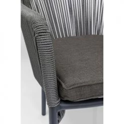 Kare Design Chaises De Jardin Chaise De Jardin Avec Accoudoirs En Alu Et Polyéthylène Gris -Fauteuils de jardin Soldes Boutique chaise de jardin avec accoudoirs en alu et polyethylene gris 2