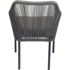 Kare Design Chaises De Jardin Chaise De Jardin Avec Accoudoirs En Alu Et Polyéthylène Gris -Fauteuils de jardin Soldes Boutique chaise de jardin avec accoudoirs en alu et polyethylene gris 3