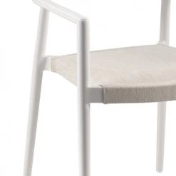 Gescova Chaises De Jardin Chaise De Jardin Avec Accoudoirs En Alu Et Textilène Blanc -Fauteuils de jardin Soldes Boutique chaise de jardin avec accoudoirs en alu et textilene blanc 2