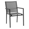 Gescova Chaises De Jardin Chaise De Jardin Avec Accoudoirs En Alu Et Textilène Noir -Fauteuils de jardin Soldes Boutique chaise de jardin avec accoudoirs en alu et textilene noir