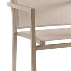 Gescova Chaises De Jardin Chaise De Jardin Avec Accoudoirs En Alu Et Textilène Taupe -Fauteuils de jardin Soldes Boutique chaise de jardin avec accoudoirs en alu et textilene taupe 2