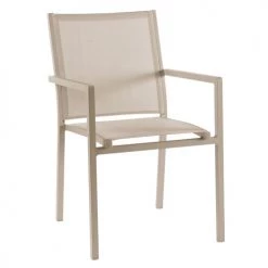 Gescova Chaises De Jardin Chaise De Jardin Avec Accoudoirs En Alu Et Textilène Taupe