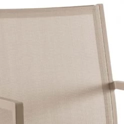 Gescova Chaises De Jardin Chaise De Jardin Avec Accoudoirs En Alu Et Textilène Taupe -Fauteuils de jardin Soldes Boutique chaise de jardin avec accoudoirs en alu et textilene taupe 3