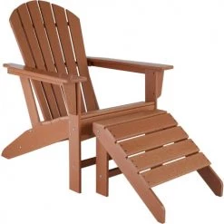 Tectake Chaises De Jardin Chaise De Jardin Avec Repose-pieds Marron