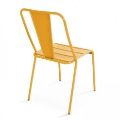 Oviala Chaises De Jardin Chaise De Jardin Bistrot En Métal Jaune -Fauteuils de jardin Soldes Boutique chaise de jardin bistrot en metal jaune 1