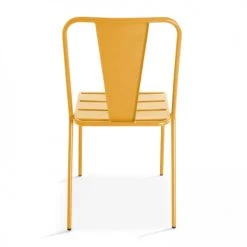 Oviala Chaises De Jardin Chaise De Jardin Bistrot En Métal Jaune -Fauteuils de jardin Soldes Boutique chaise de jardin bistrot en metal jaune 2