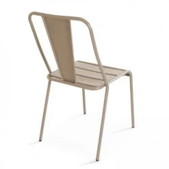 Oviala Chaises De Jardin Chaise De Jardin Bistrot En Métal Taupe -Fauteuils de jardin Soldes Boutique chaise de jardin bistrot en metal taupe 1