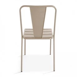 Oviala Chaises De Jardin Chaise De Jardin Bistrot En Métal Taupe -Fauteuils de jardin Soldes Boutique chaise de jardin bistrot en metal taupe 2