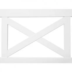 Beliani Fauteuils De Jardin Chaise De Jardin Blanche Avec Coussin Bleu Marine -Fauteuils de jardin Soldes Boutique chaise de jardin blanche avec coussin bleu marine 4