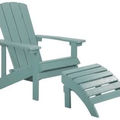 Beliani Fauteuils De Jardin Chaise De Jardin Bleu Turquoise Avec Repose-pieds