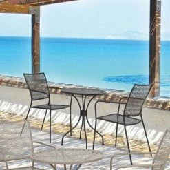 Bizzotto Chaises De Jardin Chaise De Jardin En Acier Empilable Gris -Fauteuils de jardin Soldes Boutique chaise de jardin en acier empilable gris 1