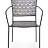 Bizzotto Chaises De Jardin Chaise De Jardin En Acier Empilable Gris -Fauteuils de jardin Soldes Boutique chaise de jardin en acier empilable gris