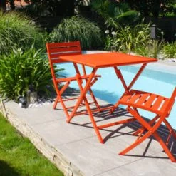 Dcb Garden Chaises De Jardin Chaise De Jardin En Aluminium Orange -Fauteuils de jardin Soldes Boutique chaise de jardin en aluminium orange 1