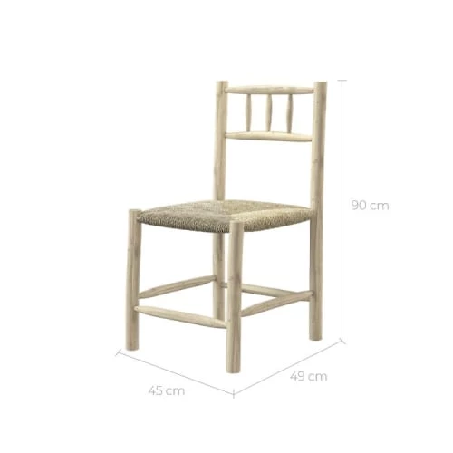 Rendez Vous Déco Chaises De Jardin Chaise De Jardin En Jonc De Mer Et Branche De Teck (x2) 4 Rendez Vous Déco Chaises De Jardin Chaise De Jardin En Jonc De Mer Et Branche De Teck (x2) – Image 2