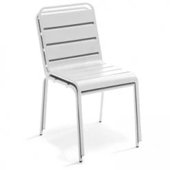 Oviala Chaises De Jardin Chaise De Jardin En Métal Blanc -Fauteuils de jardin Soldes Boutique chaise de jardin en metal blanc 2