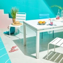 Oviala Chaises De Jardin Chaise De Jardin En Métal Blanc -Fauteuils de jardin Soldes Boutique chaise de jardin en metal blanc 5