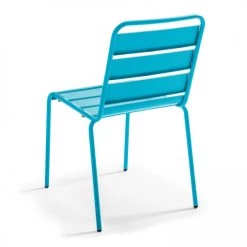 Oviala Chaises De Jardin Chaise De Jardin En Métal Bleu -Fauteuils de jardin Soldes Boutique chaise de jardin en metal bleu 1