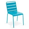 Oviala Chaises De Jardin Chaise De Jardin En Métal Bleu -Fauteuils de jardin Soldes Boutique chaise de jardin en metal bleu