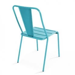 Oviala Chaises De Jardin Chaise De Jardin En Métal Bleu -Fauteuils de jardin Soldes Boutique chaise de jardin en metal bleu 7