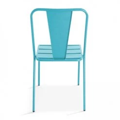 Oviala Chaises De Jardin Chaise De Jardin En Métal Bleu -Fauteuils de jardin Soldes Boutique chaise de jardin en metal bleu 8