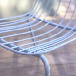 Tikamoon Chaises De Jardin Chaise De Jardin En Métal Bleu Grey -Fauteuils de jardin Soldes Boutique chaise de jardin en metal bleu grey 2