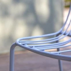 Tikamoon Chaises De Jardin Chaise De Jardin En Métal Bleu Grey -Fauteuils de jardin Soldes Boutique chaise de jardin en metal bleu grey 3