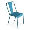 Oviala Chaises De Jardin Chaise De Jardin En Métal Bleu Pacific -Fauteuils de jardin Soldes Boutique chaise de jardin en metal bleu pacific