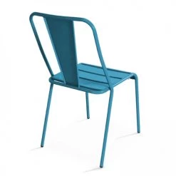 Oviala Chaises De Jardin Chaise De Jardin En Métal Bleu Pacific -Fauteuils de jardin Soldes Boutique chaise de jardin en metal bleu pacific 4