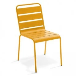 Oviala Chaises De Jardin Chaise De Jardin En Métal Jaune