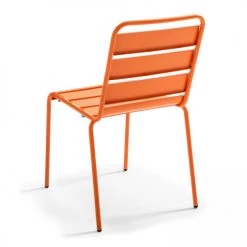 Oviala Chaises De Jardin Chaise De Jardin En Métal Orange -Fauteuils de jardin Soldes Boutique chaise de jardin en metal orange 1