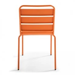 Oviala Chaises De Jardin Chaise De Jardin En Métal Orange -Fauteuils de jardin Soldes Boutique chaise de jardin en metal orange 4
