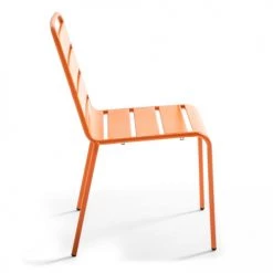 Oviala Chaises De Jardin Chaise De Jardin En Métal Orange -Fauteuils de jardin Soldes Boutique chaise de jardin en metal orange 5