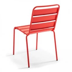 Oviala Chaises De Jardin Chaise De Jardin En Métal Rouge -Fauteuils de jardin Soldes Boutique chaise de jardin en metal rouge 7