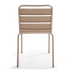 Oviala Chaises De Jardin Chaise De Jardin En Métal Taupe -Fauteuils de jardin Soldes Boutique chaise de jardin en metal taupe 5