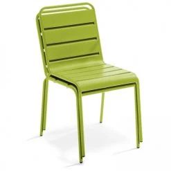 Oviala Chaises De Jardin Chaise De Jardin En Métal Vert -Fauteuils de jardin Soldes Boutique chaise de jardin en metal vert 8